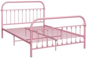 Różowe metalowe łóżko loftowe 120x200 cm F8-P67