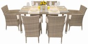 Zestaw ogrodowy z rattanu MODENA II. 1 + 6 (szaro-beżowy)