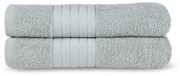 Jasnoszare bawełniane ręczniki kąpielowe frotte zestaw 2 szt. 70x140 cm – Good Morning