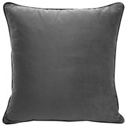 Poszewka ozdobna na poduszkę 40x40 welwetowa MEL z lamówką ciemnoszara