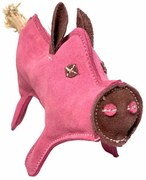 PafDog Świnka Pinky zabawka dla psa ze skóry i juty, 28 cm