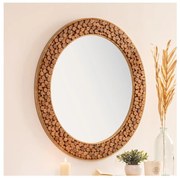 Atmosphera - Lustro ścienne ANOKI śr. 99 cm eukaliptus