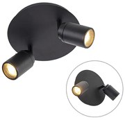 Inteligentny Nowoczesny reflektor czarny w komplecie z GU10 2-światła IP44 - Ducha Nowoczesny Oswietlenie wewnetrzne