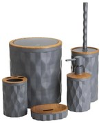 Zestaw łazienkowy REINA 5 szt antracyt/brązowy