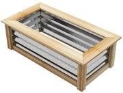 Outsunny Podwyższone łóżko ogrodowe, samoodprowadzające, otwarta podłoga, metal + drewno, 90 x 45 x 30 cm