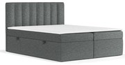 Ciemnoszare łóżko boxspring ze schowkiem 180x200 cm Novento – Maison de Rêve