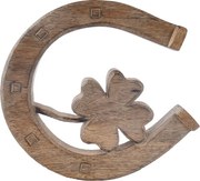 InDecor Dekoracja ścienna z drewna mango Podkowa zkoniczynką, 20 x 21,5 x 2,5 cm