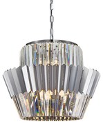 Żyrandol DONNA CHROME 12xE14, srebro, kryształowy, glamour