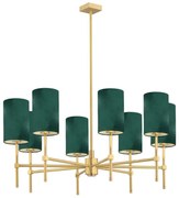 Argon 5055 - Żyrandol ABRUZZO 8xE14/7W/230V mosiądz/zielony