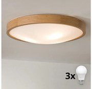 Brilagi - LED sufitowa lampa CARVALHO SLIM 3xE27/60W/230V dąb pr. 47 cm