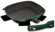 Zielona patelnia grillowa z potrójną powłoką granitową P2-B32