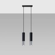 Lampa wisząca LOOPEZ 2 czarna/chrom SOLLUX  LIGHTING