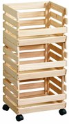 Kesper 69581 Regał na owoce i warzywa z kółkami,sosna,  80 x 37 x 30 cm