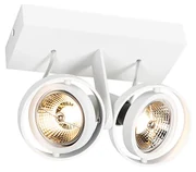Nowoczesny reflektor sufitowy biały 2-źródła światła GU10 70mm - Master Nowoczesny Oswietlenie wewnetrzne