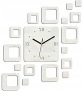 Zegar na ścianę nowoczesny naklejany ozdobne elementy cichy mechanizm loft