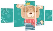 Obraz - Machający niedźwiadek (125x70 cm)