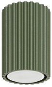 Plafon KARBON 10 zielony oliwkowy ryflowany SOLLUX  LIGHTING