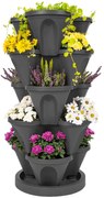 4Home Kaskada kwiatowa 5-częściowa, antracyt, 5 pięter