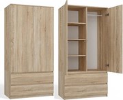 Szafa Malwa SS-90 | Dąb Sonoma  | 90x50x180 cm | Nowoczesna Szafa Dwudrzwiowa