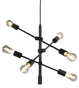 Inteligentna lampa wisząca industrialna czarna z 6 WiFi ST64 - SydneyPrzemysłowy Oswietlenie wewnetrzne