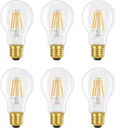 NETTLIFE Zestaw 6 żarówek LED E27: zabytkowa lampa Edisona A60 4W 2700K ciepła biała żarówka retro energooszczędna do domu bez możliwości ściemniania