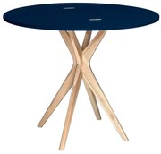 Stół półokrągły CUTTI 90x90 rozkładany granatowy/jesion RAGABA
