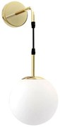 Lampa Ścienna Kinkiet Szklana Kula APP653-1W Złota