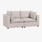 Sofa Modułowa Daniela 2-częściowa Tkaniny Beżowy Krem - Sklum