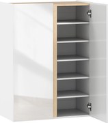 HOMCOM Szafka na buty z funkcją Soft-Close, 6-poziomowy design bez uchwytów, pomieści do 18 par, do przedpokoju, korytarza, drewno, biała