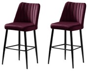 Zestaw krzeseł barowych Vento Claret Red and Black, 2 szt., 2 szt.