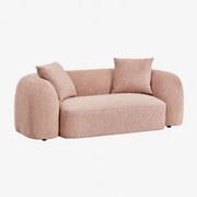 Sofa Coco 2-osobowa Z Tkaniny Szenilowej Kwarc Różowy Chenille - Sklum