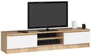 Szafka pod telewizor do sypialni dąb sonoma + biały B4-D87