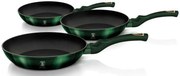 Komplet zielonych patelni z powłoką granitową P7-F87