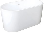 Wanna wolnostojąca owalna – 180 l – 130 × 71 × 58 cm (dł. × szer. × wys.) – kolor biały – akrylowa - APOGON