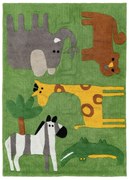 Zielony bawełniany dywan dziecięcy odpowiedni do prania 120x160 cm Animals – Ixia