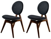 Zestaw krzeseł do jadalni Touch Anthracite andWalnut, 2 szt.