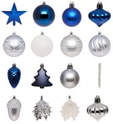 Komplet bombek i ozdób świątecznych, 60 sztuk