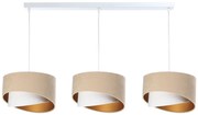 Beżowa potrójna lampa wisząca welurowa - 7X S503 N2-L48