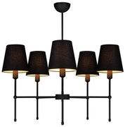 Żyrandol na pręcie MADELA 5xE14/40W/230V czarny