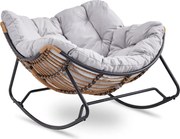 Fotel Bujany Ogrodowy ELTON na Płozach Szary Nowoczesny
