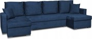 Narożnik Bella BIG rozkładany z funkcją spania Family Meble granatowy