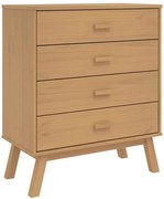 Sosnowa brązowa komoda z 4 szufladami A3-G91