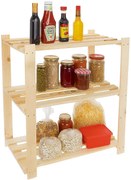 Naturalny regał drewniany do spiżarni i piwnicy na słoiki R1-L46
