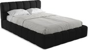 Łóżko 160 x 228 - z tkaniny szenilowej - czarny - NALU