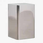 Kwadratowy Stolik Pomocniczy Ze Stali Nierdzewnej Loraq Błyszcząca Stal Nierdzewna & 30 X30 Cm - Sklum