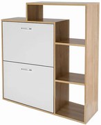 Biała dwudrzwiowa szafka na buty z regalem D0-D44