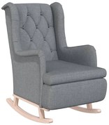 Jasnoszary pikowany fotel bujany F7-W30