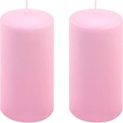 Zestaw świec słupkowych, 15 cm, Ø 7,5 cm, różowy, 2 sztuki.