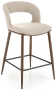 Beżowe krzesło barowe z oparciem - Bleros