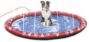PawHut Basen dla psów, Plac Zabaw Wodny, antypoślizgowy, wytrzymały, przyjazny dla zwierząt, Ø170 cm, Czerwony